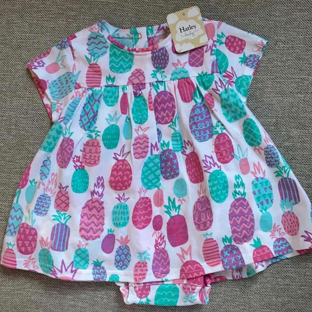 NWT Hatley baby dress 3-6mo with built in onesie.